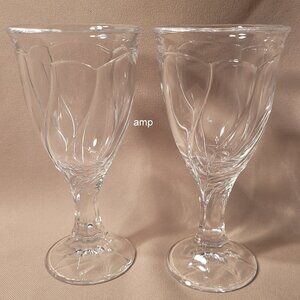 Noritake Sweet Swirl Clear (Lot of 2) Wine Glasses (6 3/4") EXCELLENT!